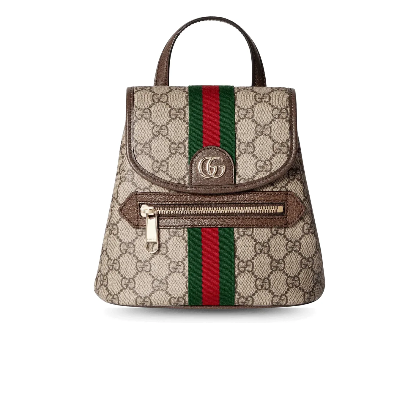 Gucci Ophidia Mini Backpack / Beige/ Dark Brown Gold Hardware
