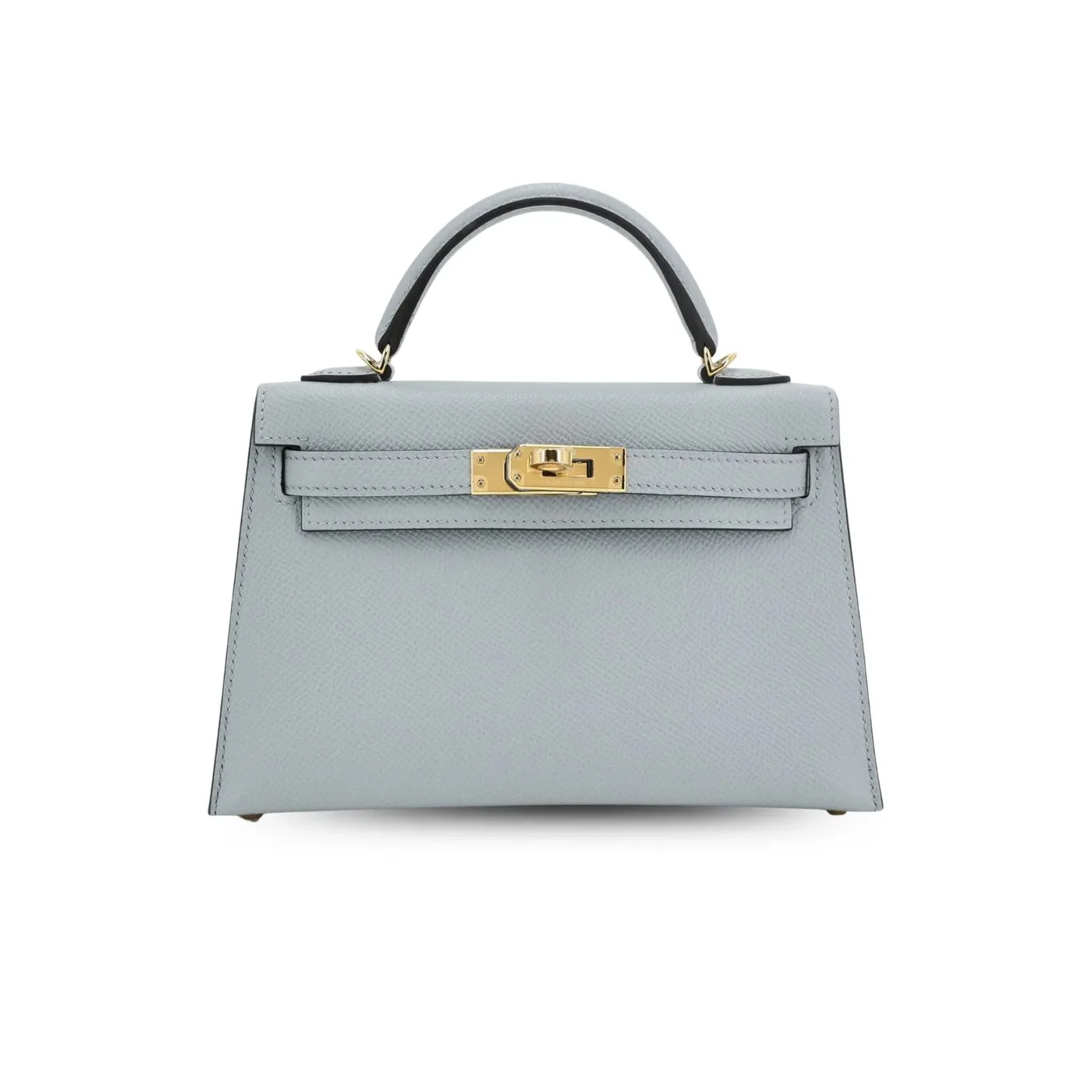 Hermes Kelly Mini Top Handle Bag in Bleu Glacier Gold Hardware