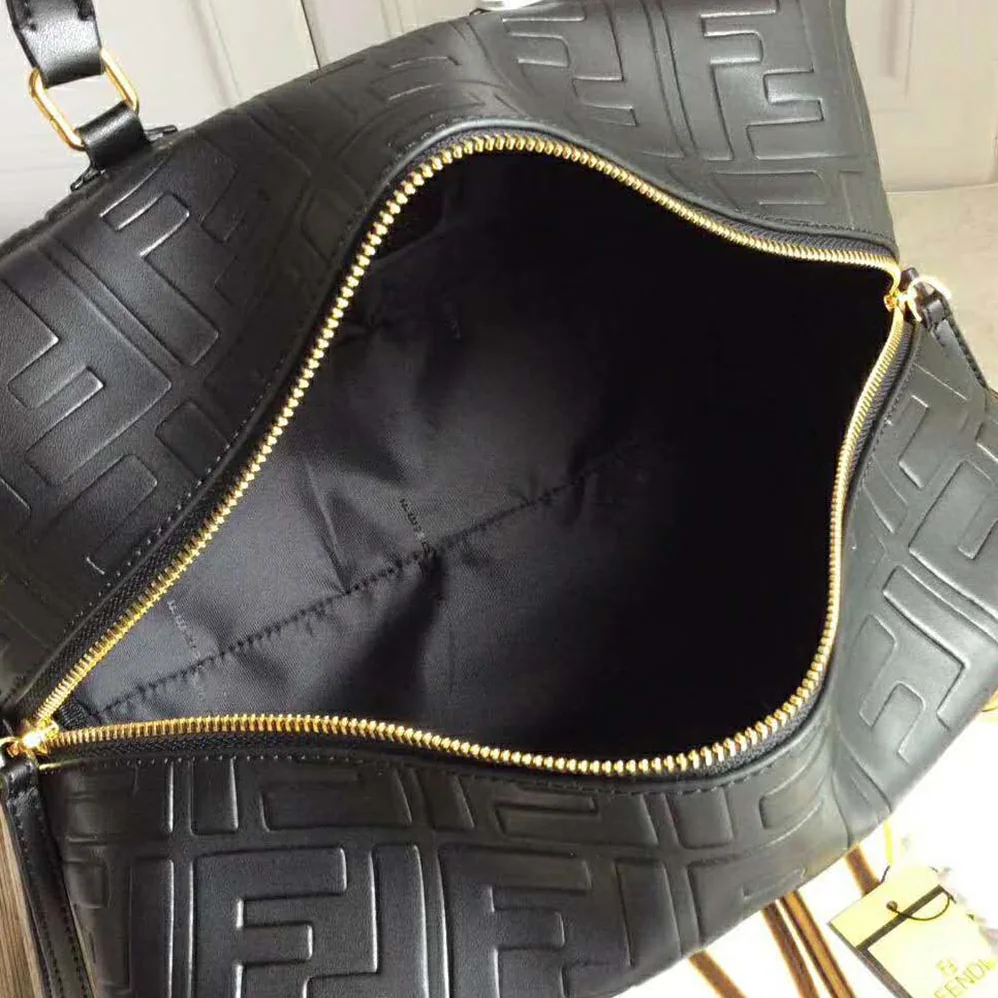 Fendi Small Boston Leather Bag in Large Size for Women in Black Fendi Small Boston Leather Bag in Large Size for Women in Black