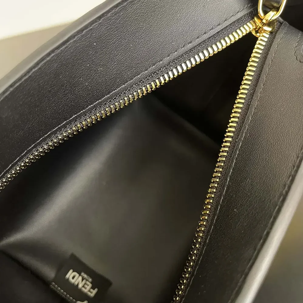 Fendi Roll Mini Lunar New Year Black Leather Mini for Women in bag