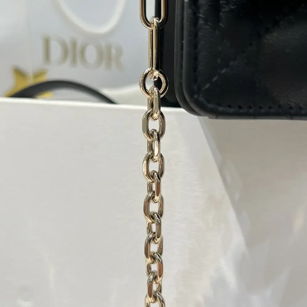 Dior My Dior Top Handle Bag Black Cannage Lambskin for Women