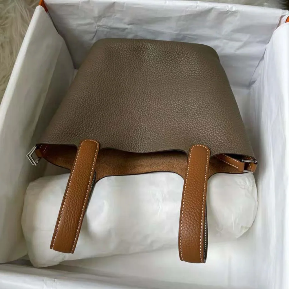 Hermes Picotin Lock 22cm in Clémence leather for Women in Brown Coffee Hermes Picotin Lock 22cm in Clémence leather for Women in Brown Coffee