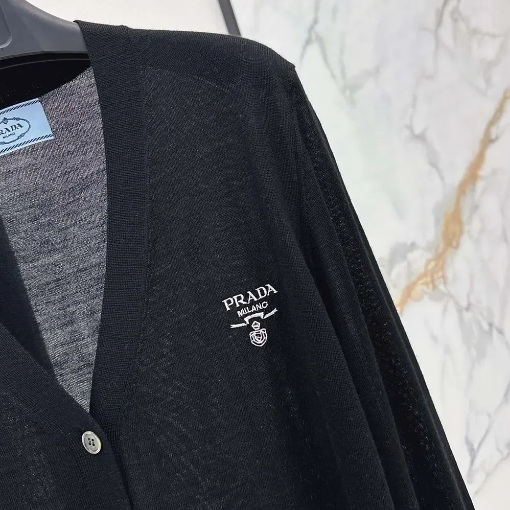 Prada Cashmere Cardigan for Women in Black Prada Cashmere Cardigan for Women in Black