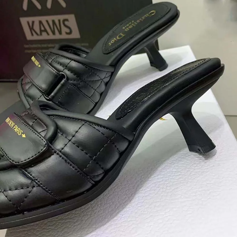 Dior Dio(r)evolution Heeled Slide Black Quilted Cannage Calfskin for Women Dior Dio(r)evolution Heeled Slide Black Quilted Cannage Calfskin for Women
