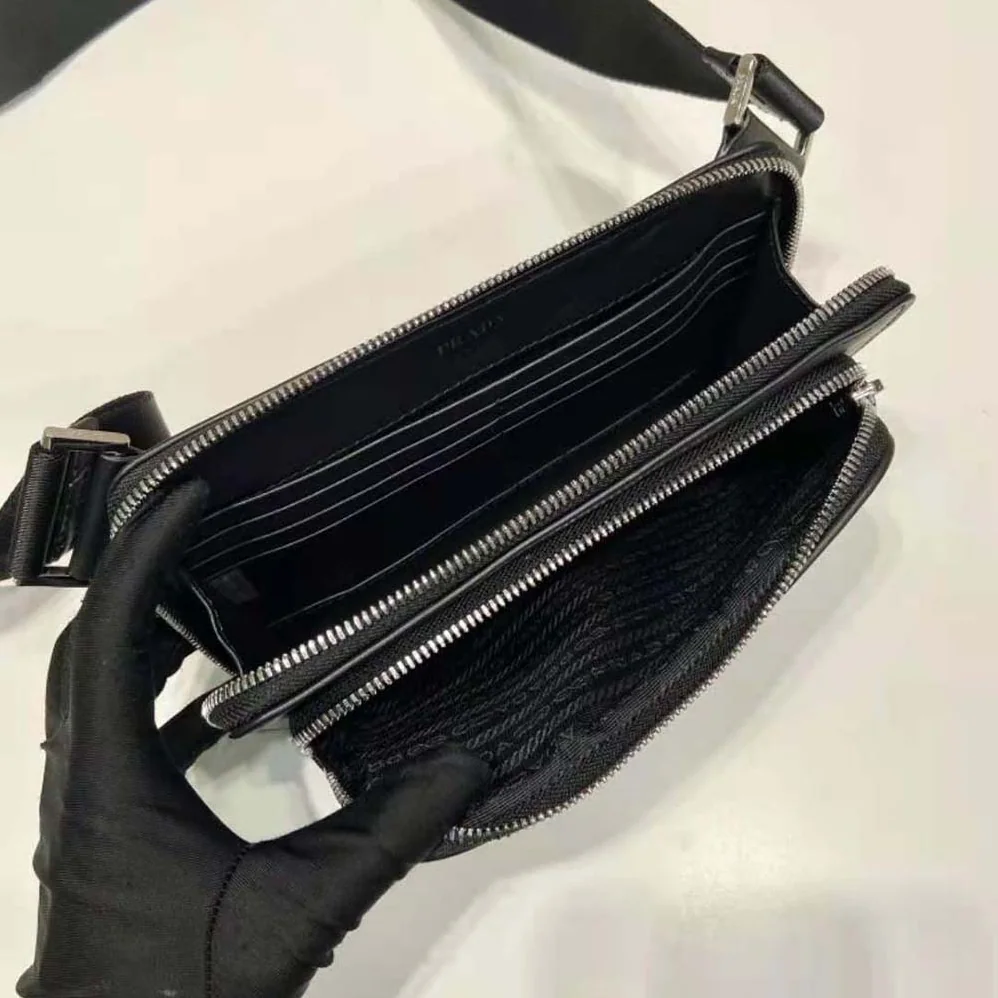 Prada Leather Shoulder Bag for Men in Black Prada Leather Shoulder Bag for Men in Black