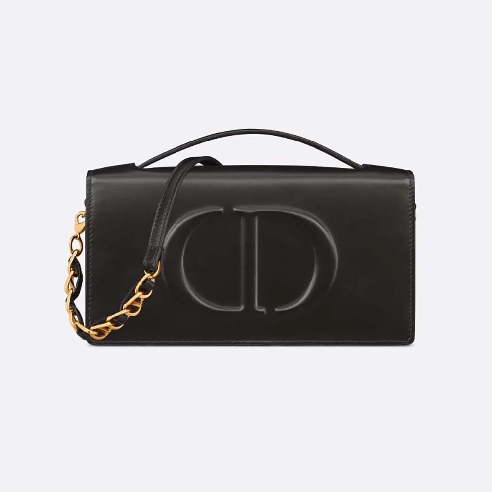 Dior CD Signature Mini Bag Black Calfskin with Embossed CD Signature for Women