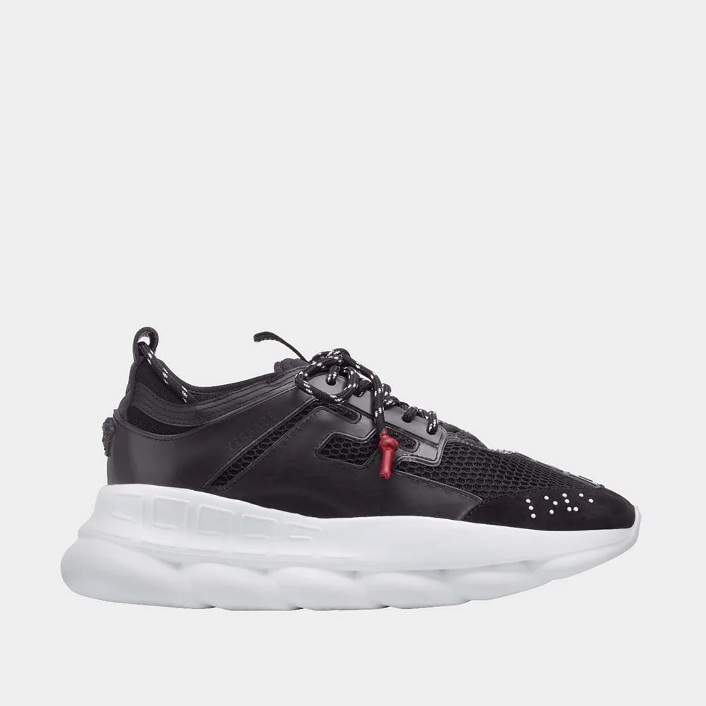 Versace Shoes Chain Reaction Sneakers for Men in Black Versace Shoes Chain Reaction Sneakers for Men in Black