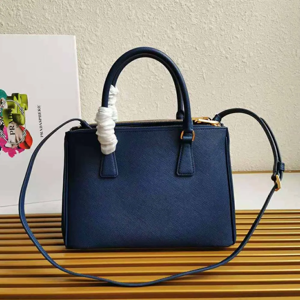 Prada Small Saffiano Leather Prada Galleria Bag for Women in Navy