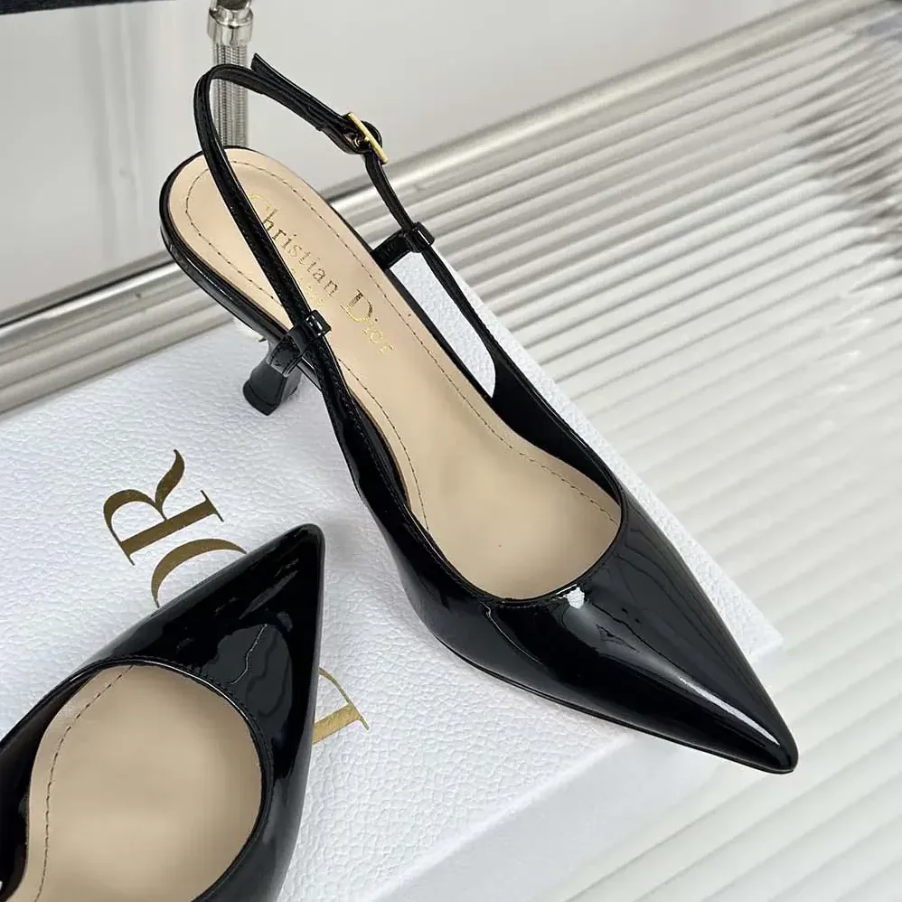 Dior Tribales Slingback Pump Black Patent Calfskin for Women