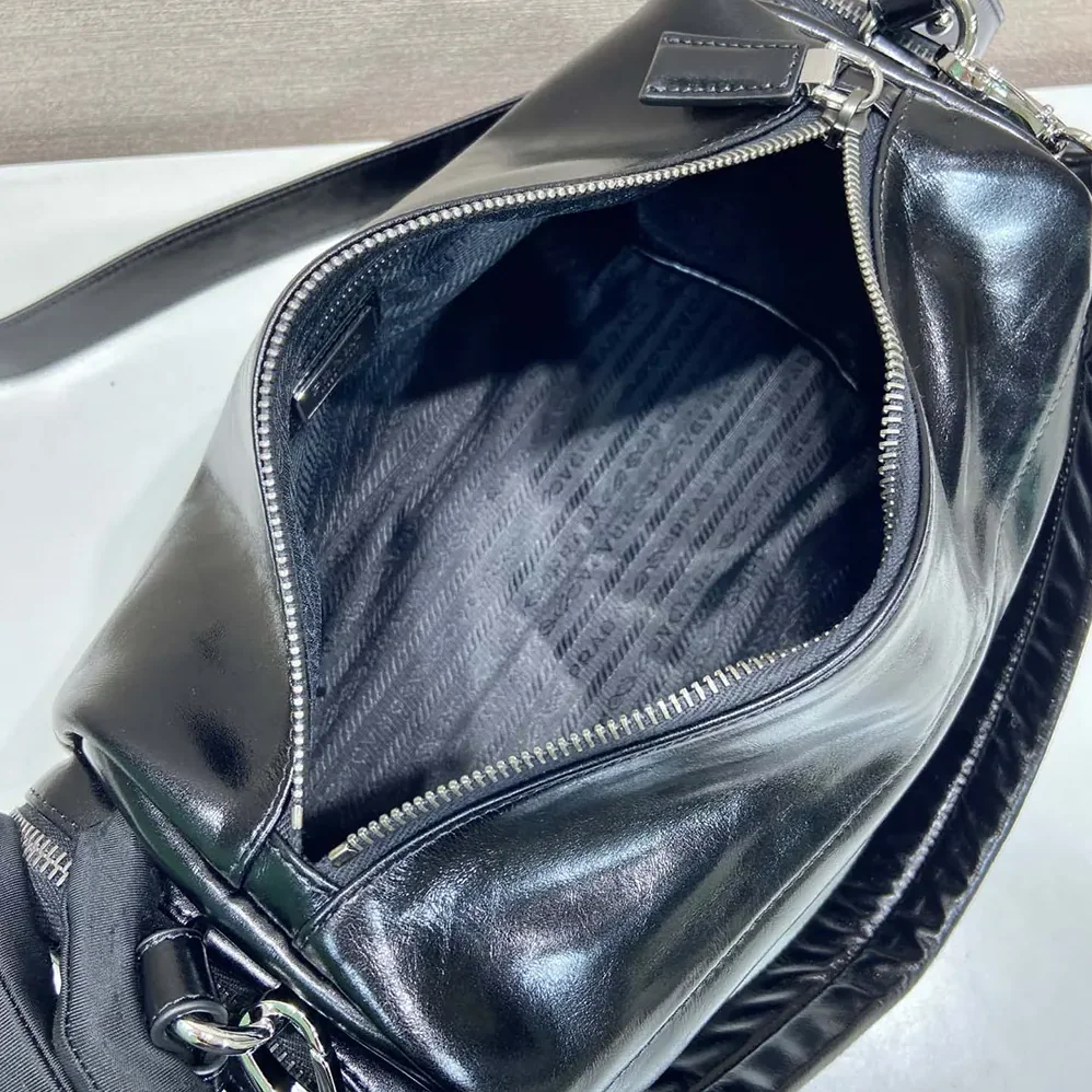 Prada Distressed Nappa Leather Shoulder Bag for Women
