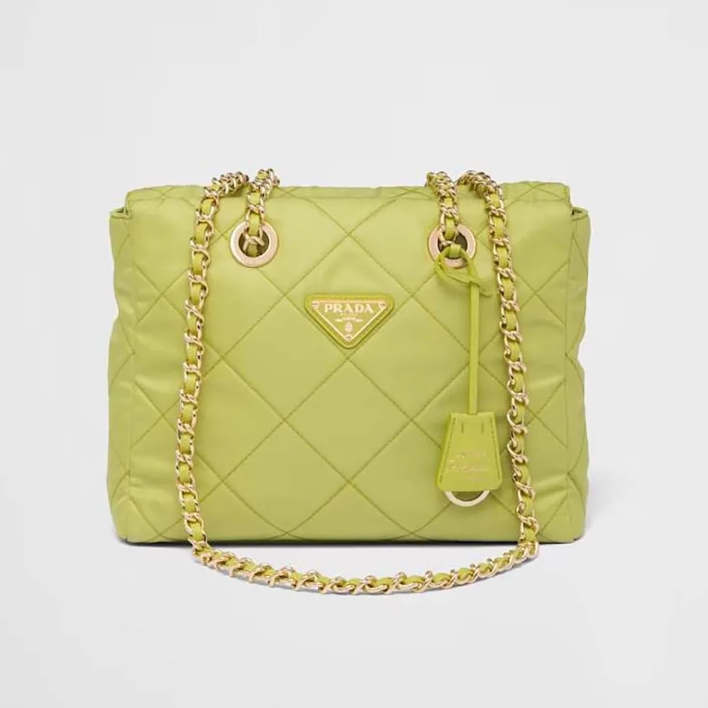 Prada Re-Edition 1995 Chaîne Re-Nylon Tote Bag for Women in Lime