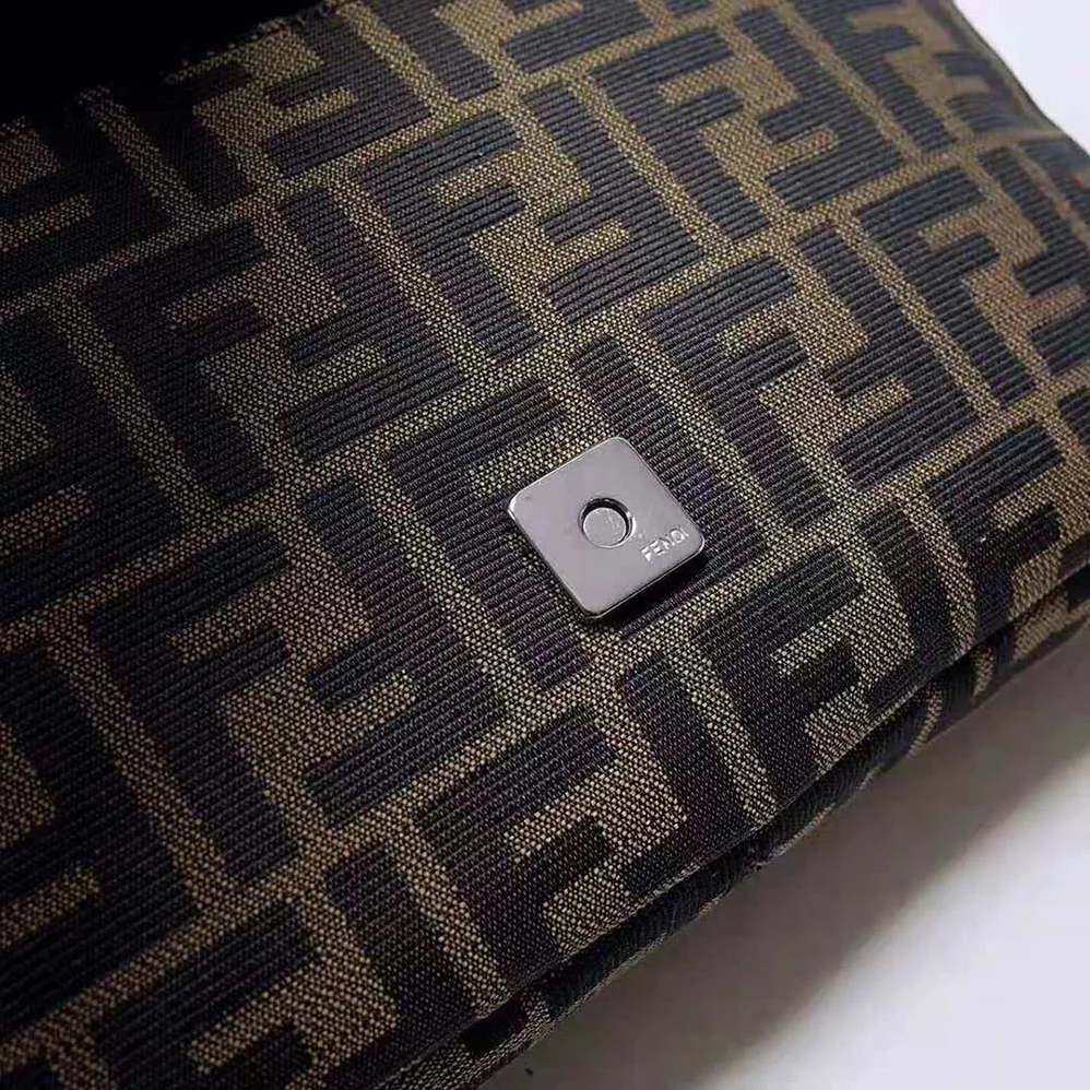Fendi Baguette Brown Fabric Bag for Men in Black Fendi Baguette Brown Fabric Bag for Men in Black