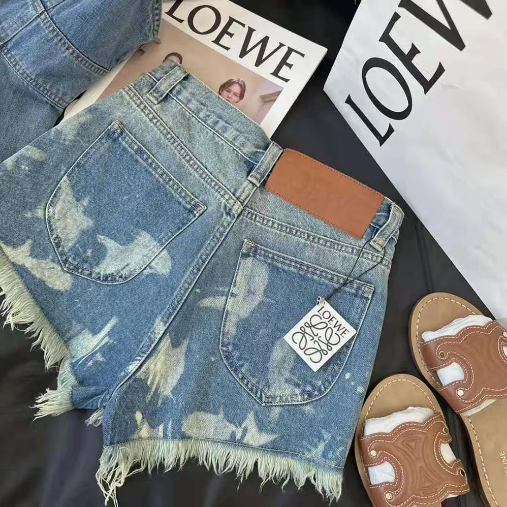 Loewe Fish Shorts in Denim for Women Loewe Fish Shorts in Denim for Women
