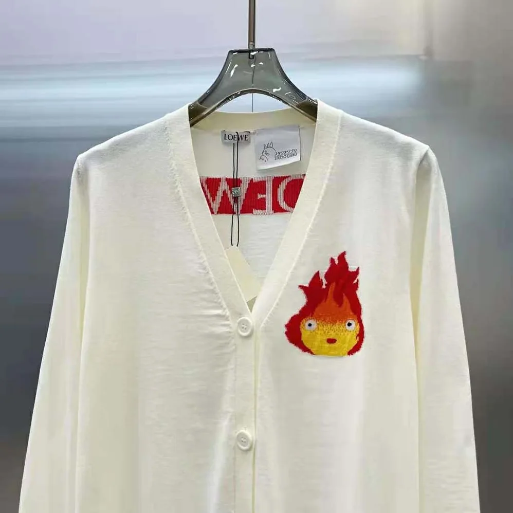 Loewe Calcifer Cardigan in Wool for Women in White