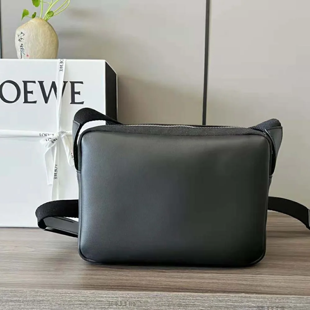 Loewe Signature XS Military Messenger Bag in Canvas and Classic Calfskin for Men Loewe Signature XS Military Messenger Bag in Canvas and Classic Calfskin for Men