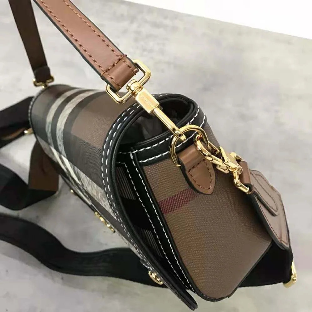 Burberry Top Handle Note Bag with Logo for Women in engraved Studs