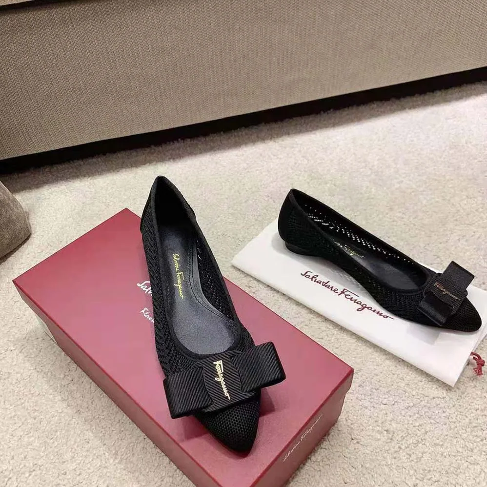 Salvatore Ferragamo Viva Responsible Ballet Flat for Women in Black Salvatore Ferragamo Viva Responsible Ballet Flat for Women in Black