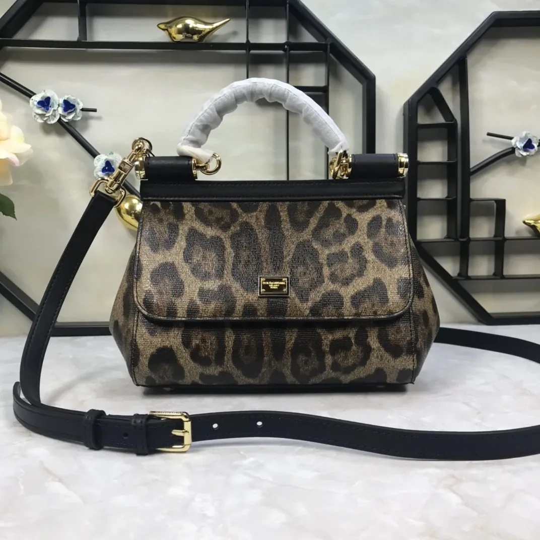 Dolce & Gabbana Leopard Print Small Sicily Top Handle Bag Muticolour / DG Dolce & Gabbana Leopard Print Small Sicily Top Handle Bag Muticolour / DG