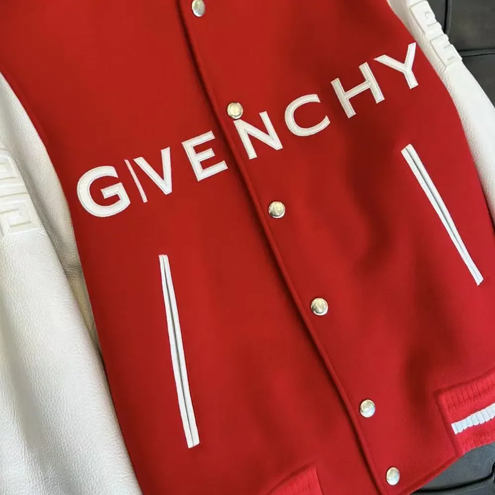 Givenchy GIVENCHY Bomber in Wool and Leather for Men in Red