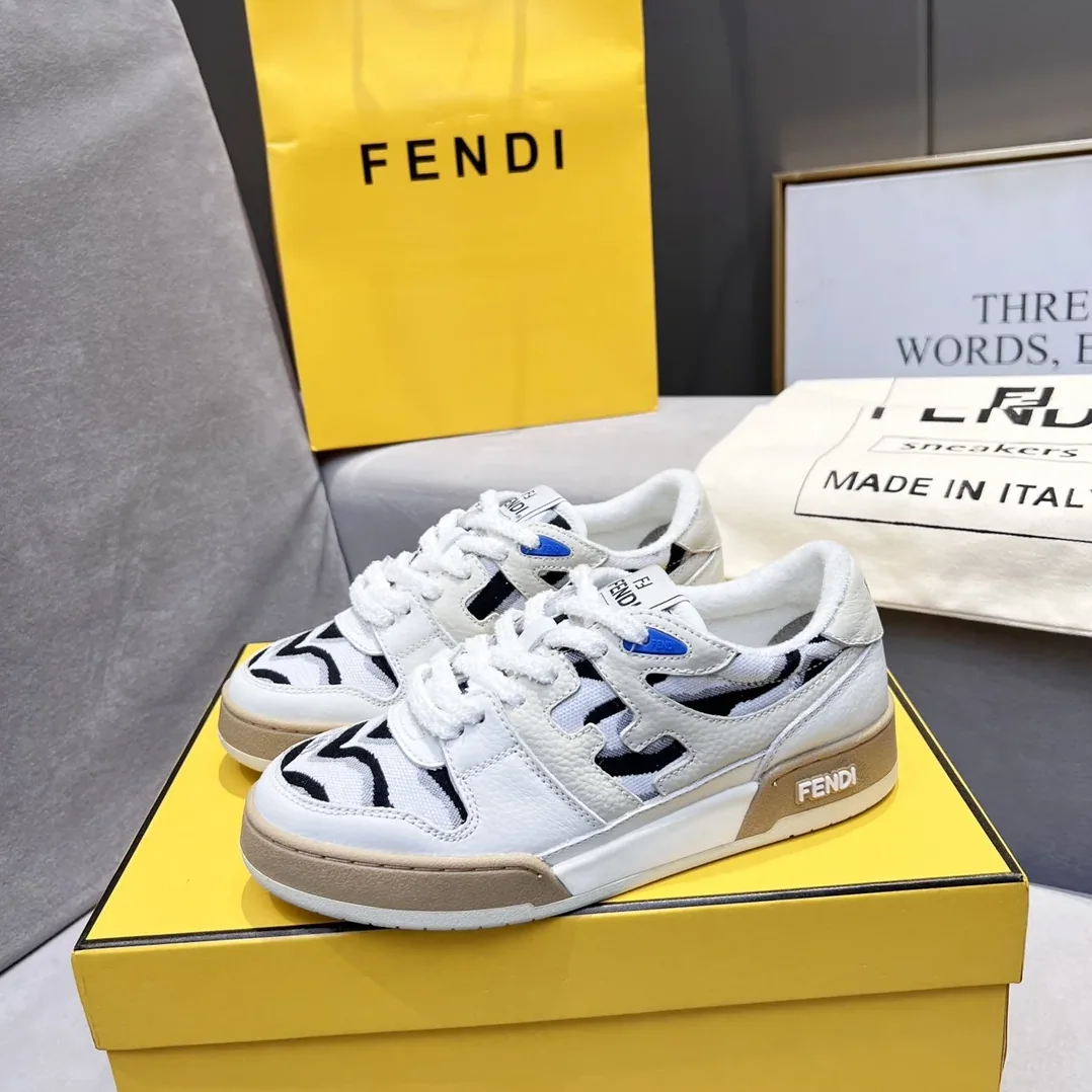 Fendi FD Fendi Match Low Tops Sneakers Black And White