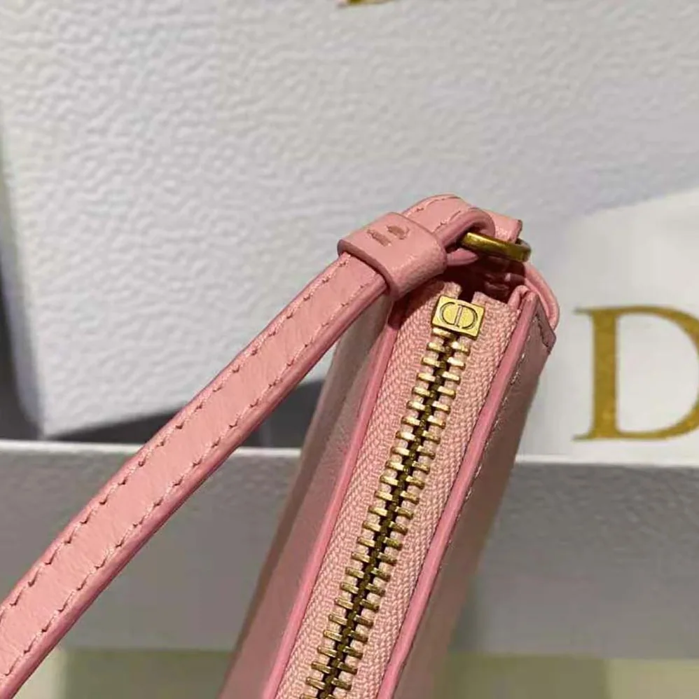 Dior Saddle Shoulder Pouch Melocoton Pink Goatskin for Women