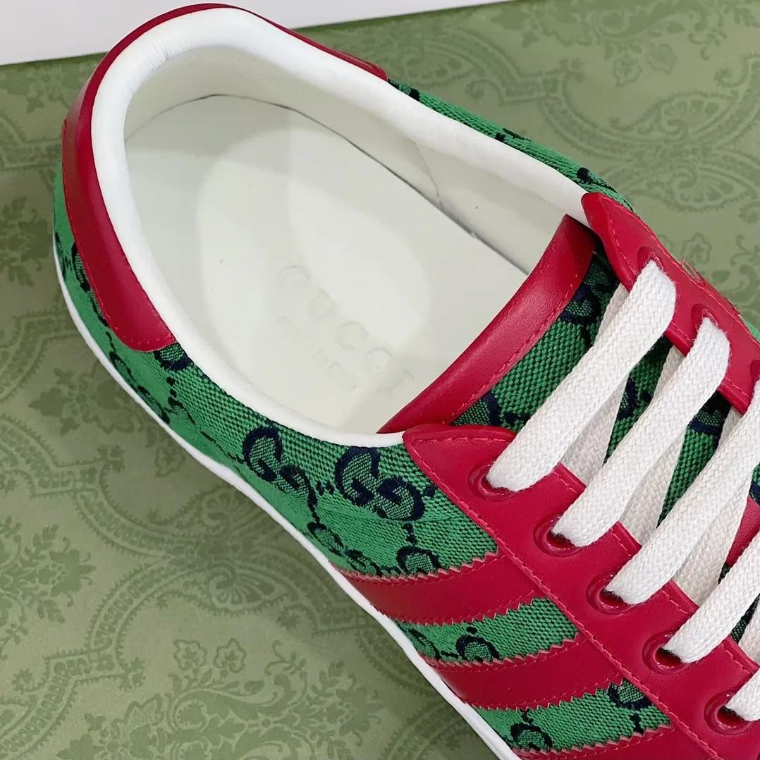 Gucci x Adidas GG Sneakers Green Red for Men Gucci x Adidas GG Sneakers Green Red for Men