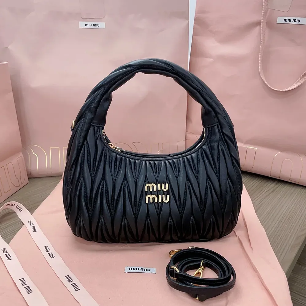 Miu Miu Wander Matelassé Nappa Leather Hobo Bag for Women