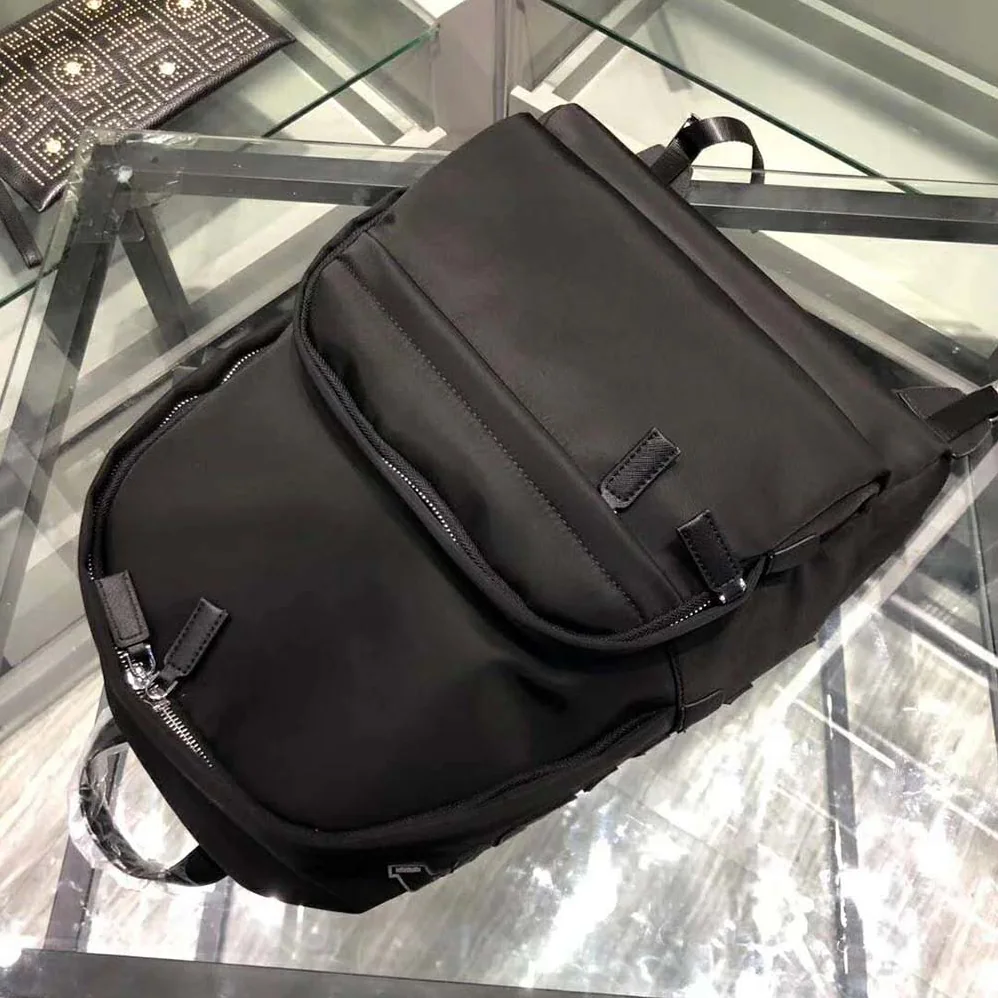 Prada Nylon and Saffiano Leather Backpack for Men in Black Prada Nylon and Saffiano Leather Backpack for Men in Black
