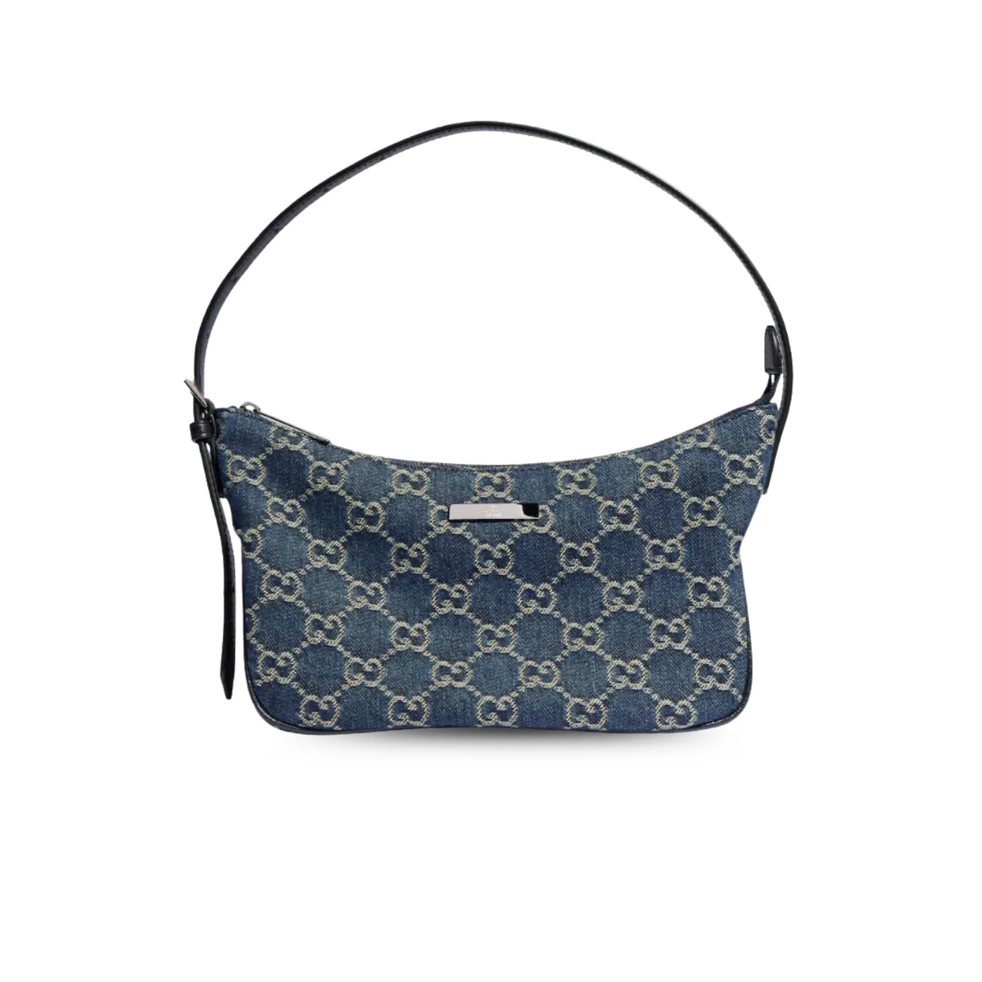 Gucci Lady Lunetta Small Shoulder Bag / Dark Blue Denim Palladium Hardware