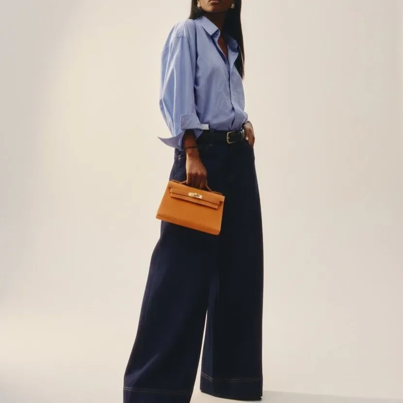 Hermes Kelly Pochette Top Handle Bag in Orange Epsom Gold Hardware