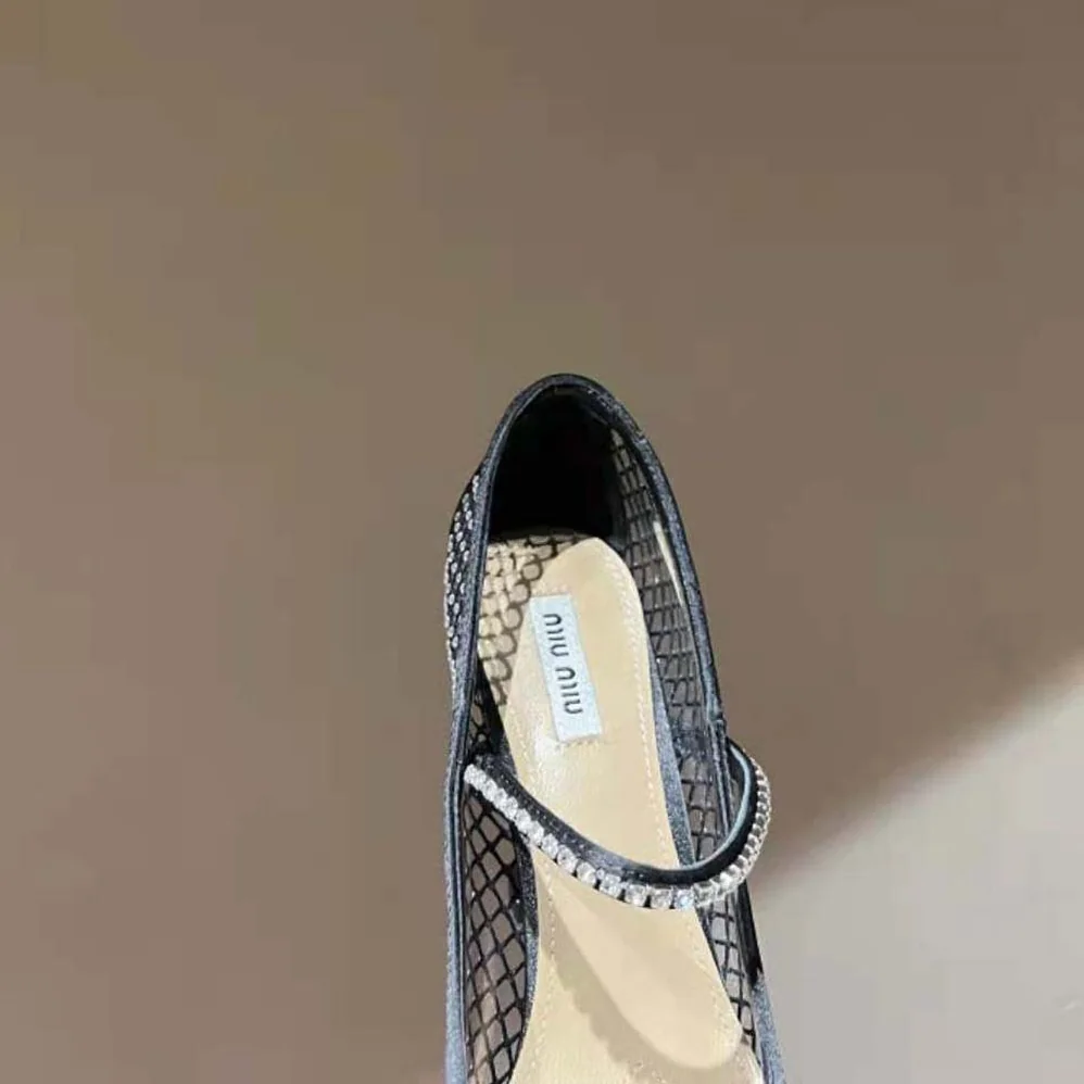 Miu Miu Vinyl and Mesh Pumps 105 mm mm Heel Height for Women in Black Miu Miu Vinyl and Mesh Pumps 105 mm mm Heel Height for Women in Black