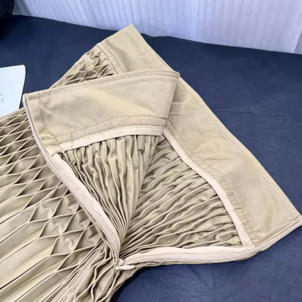 Dior Pleated Short Skirt Beige Cotton Gabardine for Women