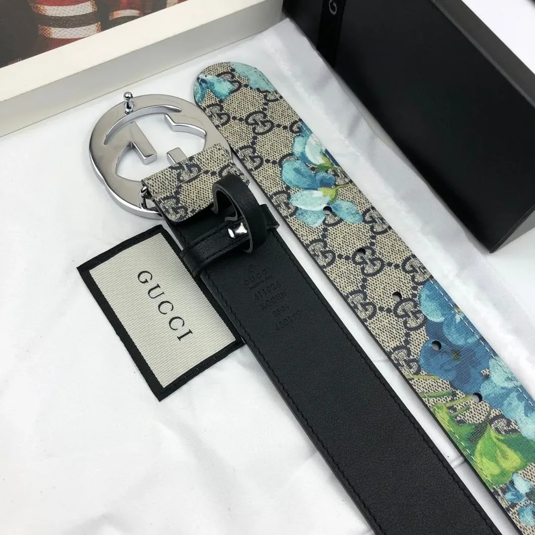 Gucci Superme Belt With Floral Embroidery Beige in Ebony Supreme Canvas