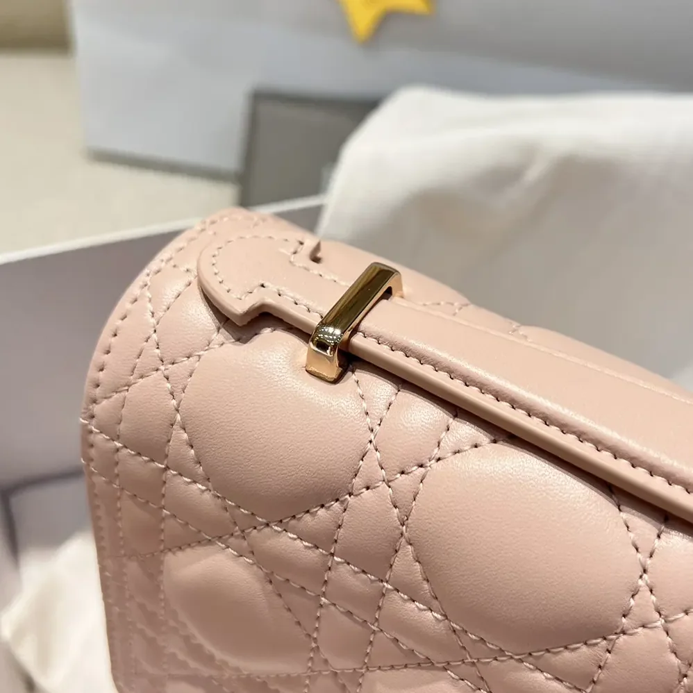 Dior My Dior Top Handle Bag Pink Cannage Lambskin for Women