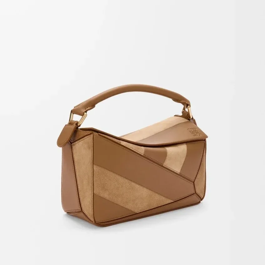 Loewe Small Puzzle Bag Oak Suede / A510S21XBR Loewe Small Puzzle Bag Oak Suede / A510S21XBR