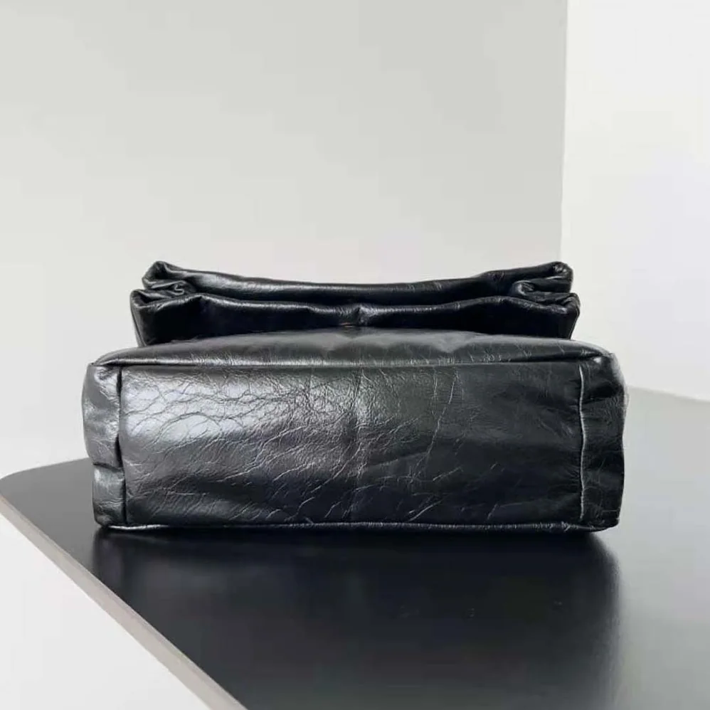 Balenciaga Monaco Large Chain Bag in Black Arena Calfskin for Women