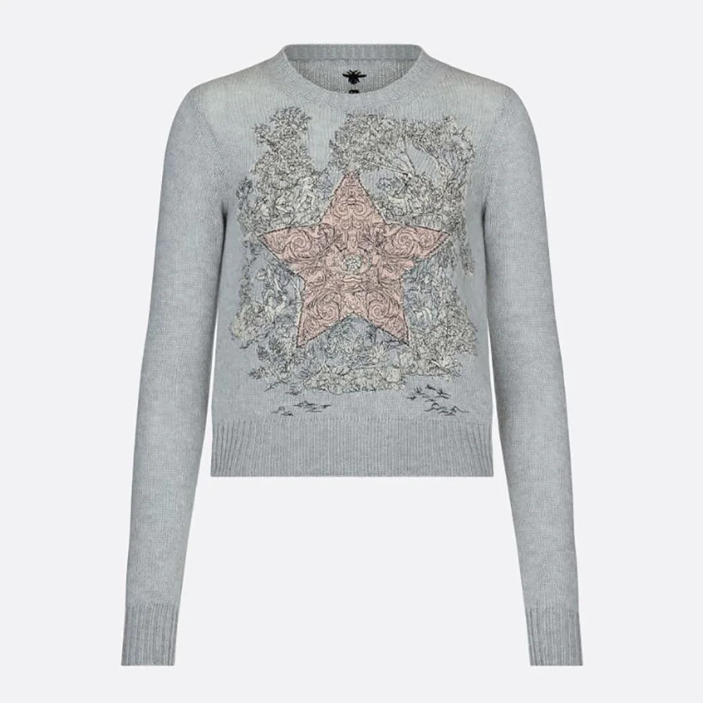 Dior Chez Moi Sweater Gray Cashmere for Women