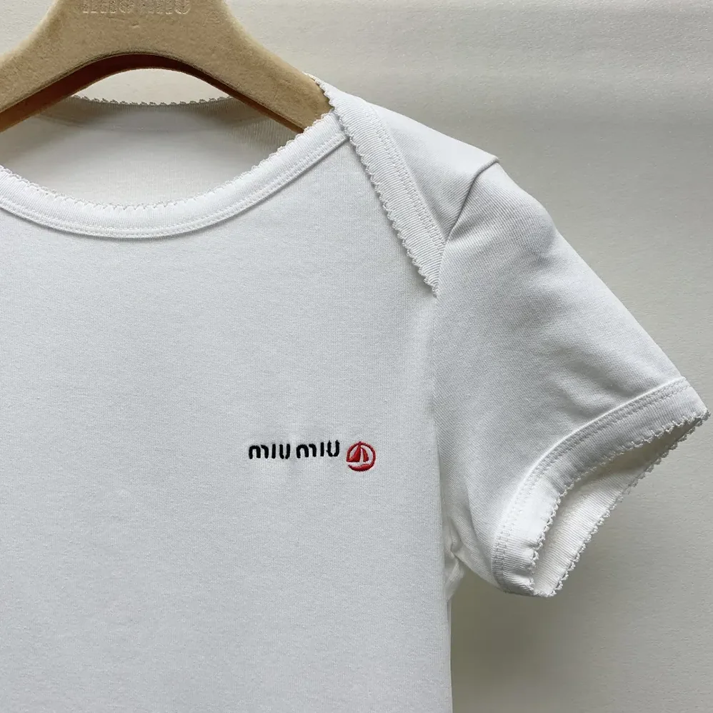 Miu Miu Petit Bateau X Miu Miu Stretch Jersey Regular T for Women in shirt Miu Miu Petit Bateau X Miu Miu Stretch Jersey Regular T for Women in shirt