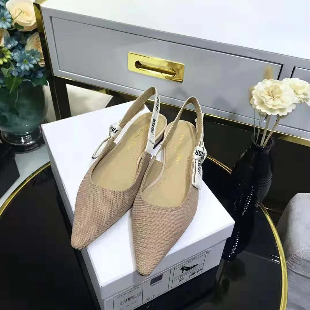 Dior Miss J'adior Ballerina in Nude Technical Canvas 1cm Heel for Women Dior Miss J'adior Ballerina in Nude Technical Canvas 1cm Heel for Women