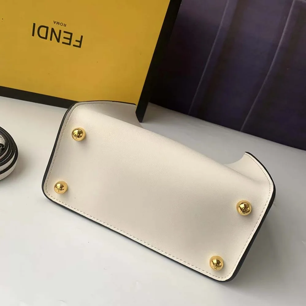 Fendi Way Small Made of Camellia-Colored Leather Bag for Women in White Fendi Way Small Made of Camellia-Colored Leather Bag for Women in White