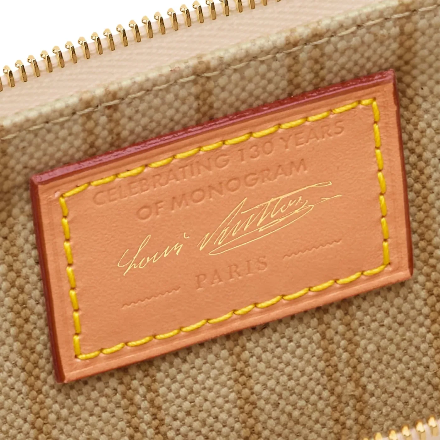 Louis Vuitton Pochette Accessoires Shoulder Bag / Linen Monogram Origine Gold Hardware