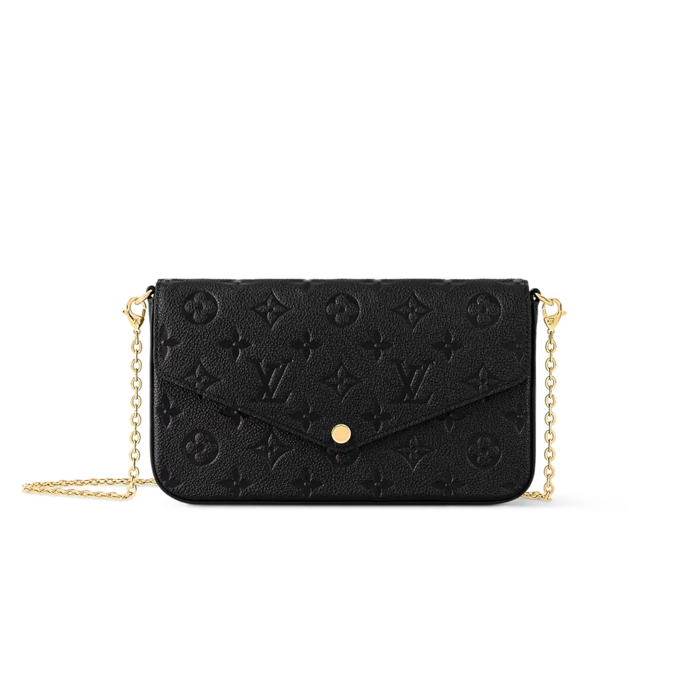 Louis Vuitton Pochette Felicie Shoulder Bag / Black Monogram Empreinte Gold Hardware