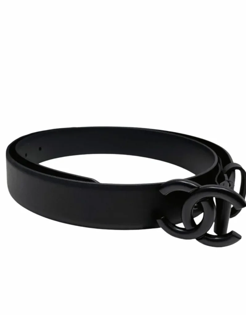 Chanel Interlocking C Buckle Belt Black Chanel Interlocking C Buckle Belt Black