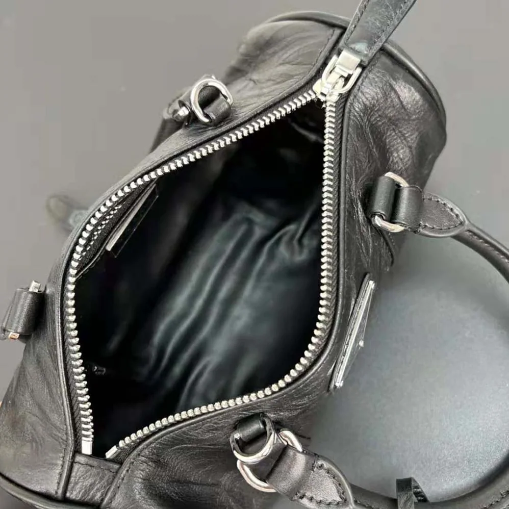 Prada Antique Nappa Leather Handbag for Women in Black Prada Antique Nappa Leather Handbag for Women in Black