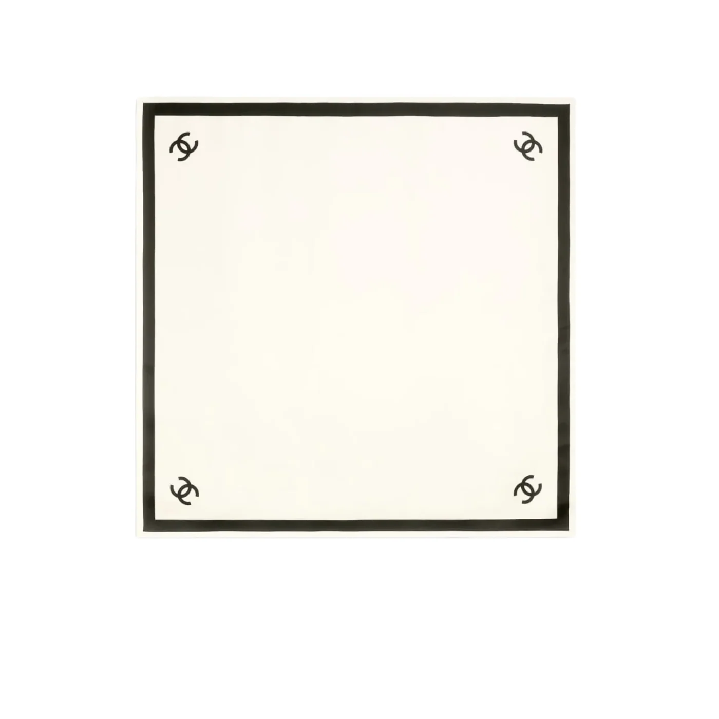 Chanel Square Scarf Ecru in Black