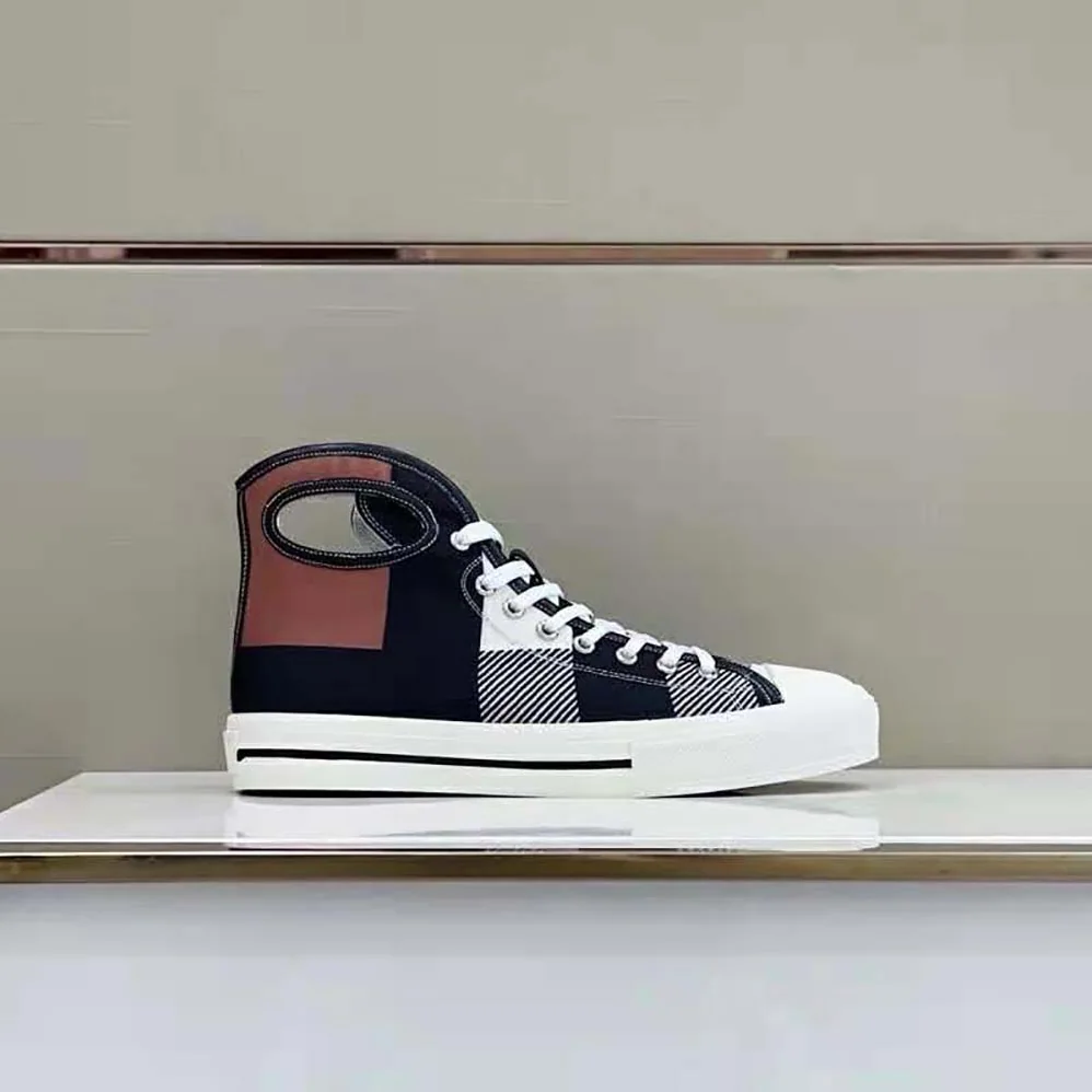 Burberry Porthole Detail Check Print Leather High for Men in top Sneakers Burberry Porthole Detail Check Print Leather High for Men in top Sneakers