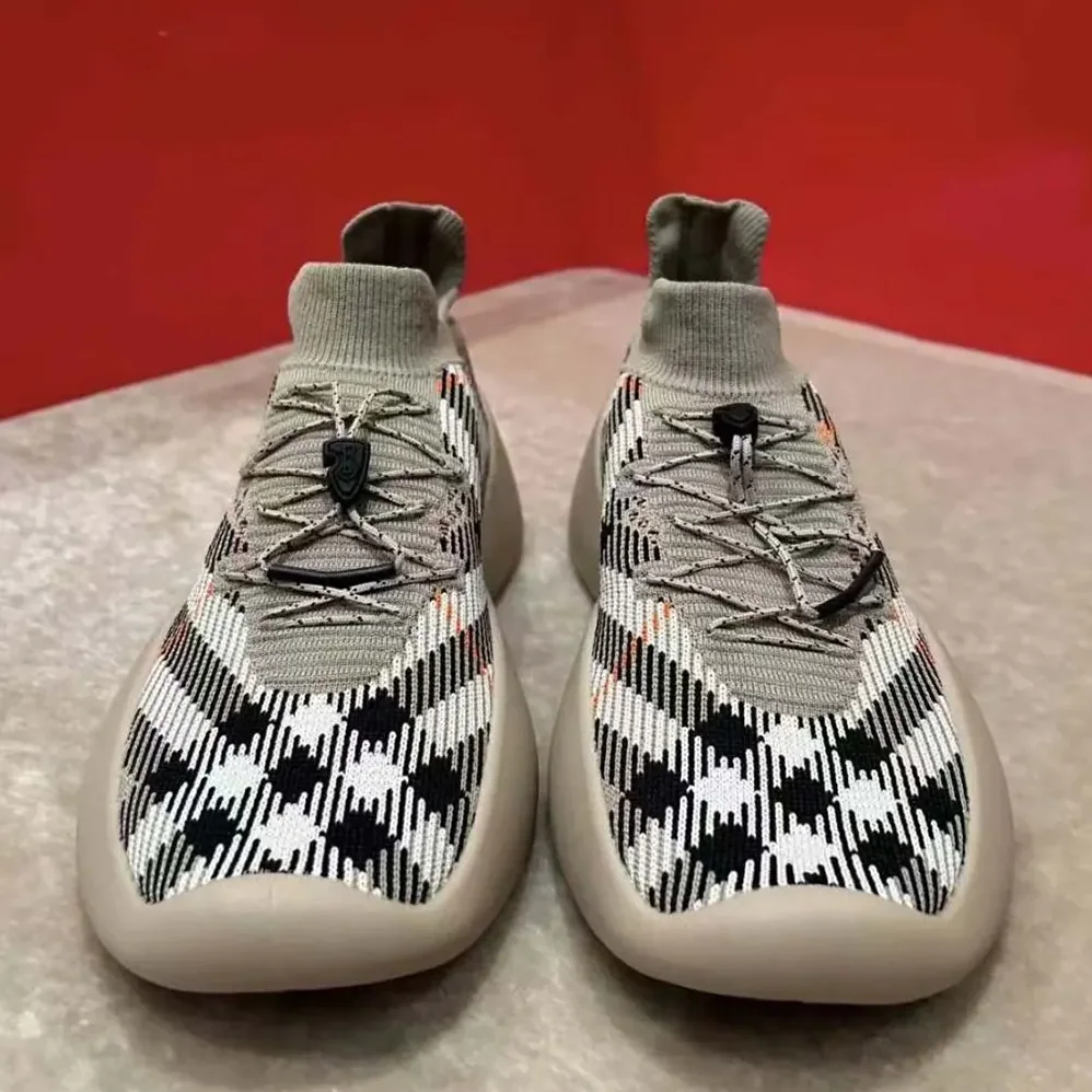 Burberry Check Knit Neptune Sneakers for Unisex in Sandy