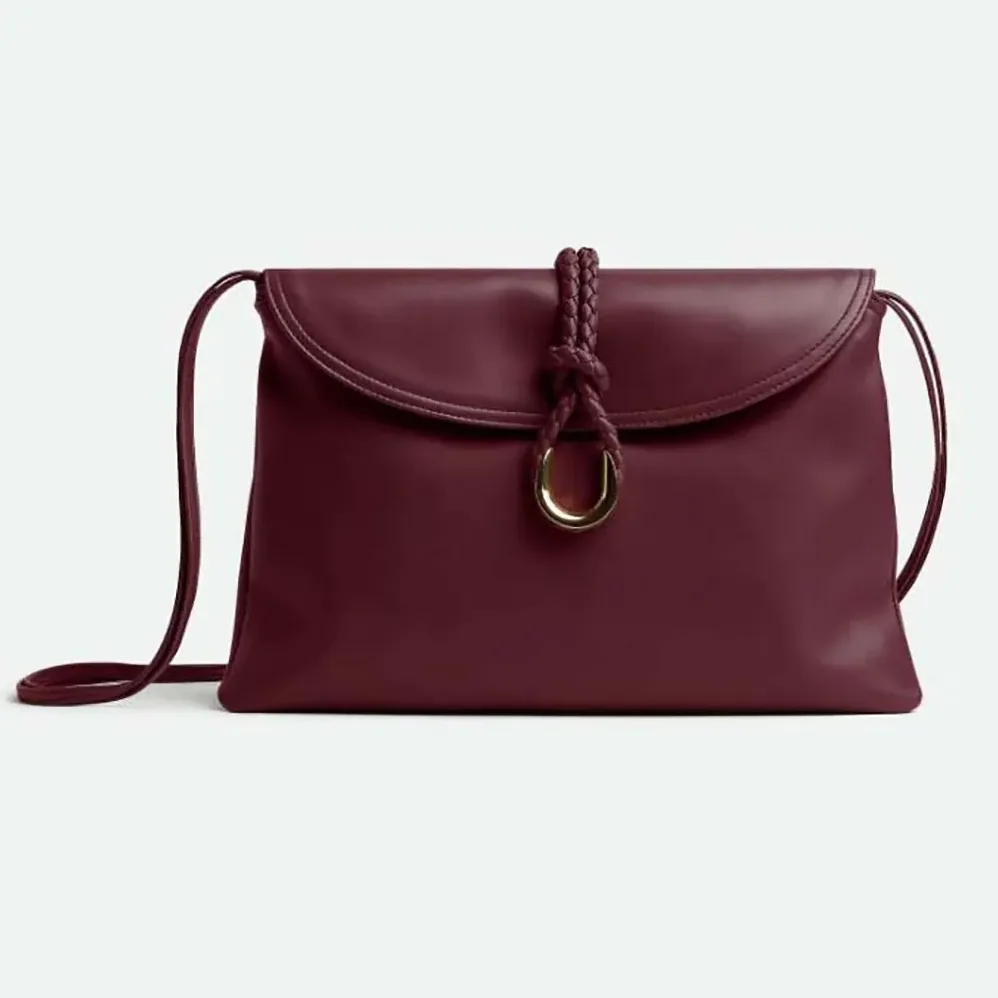 Bottega Veneta Liberta Cross-body Bag in Smooth Calf Leather for Women in Barolo Bottega Veneta Liberta Cross-body Bag in Smooth Calf Leather for Women in Barolo