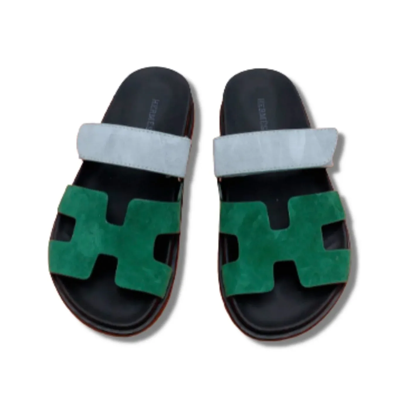 Hermes Chypre Sandal Green in Blue Hermes Chypre Sandal Green in Blue