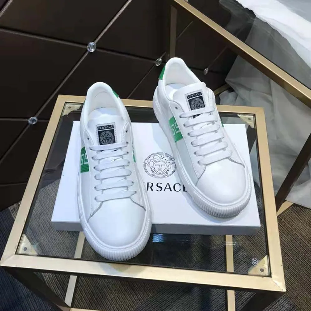 Versace A Classic Low Top Greca Sneakers for Women in Green Versace A Classic Low Top Greca Sneakers for Women in Green